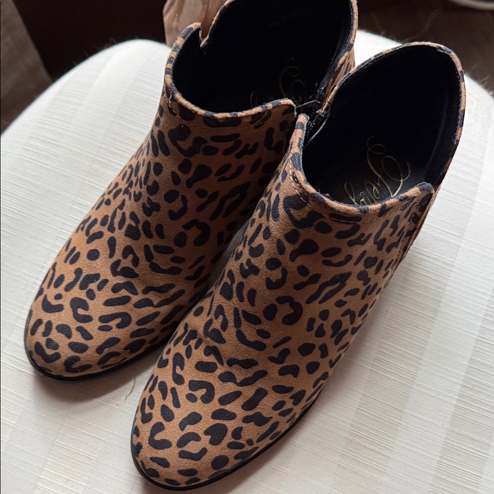 Fergie Leopard Print Ankle Booties